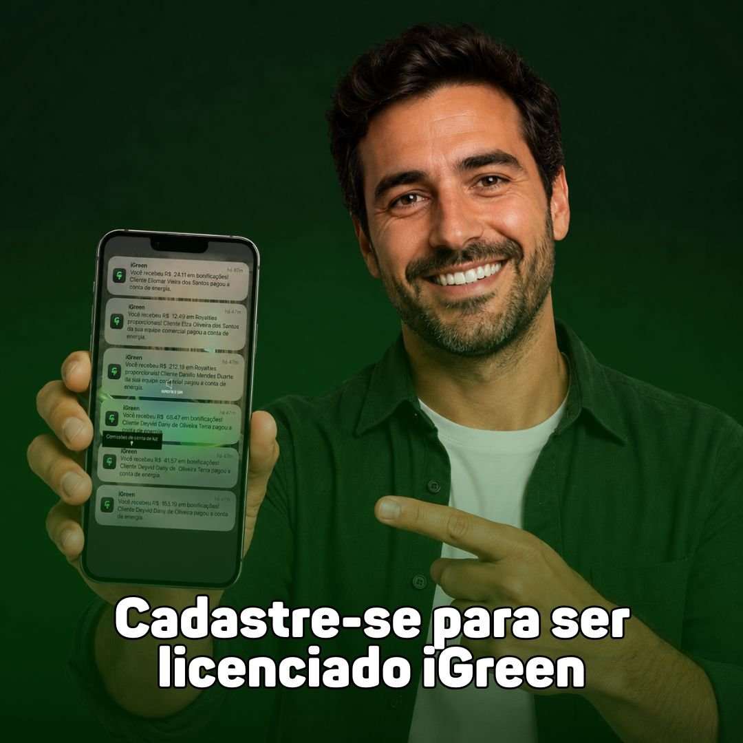 adquira a licença iGreen seja um licenciado